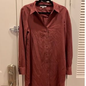 WAYF Shirt Dress in Burgundy